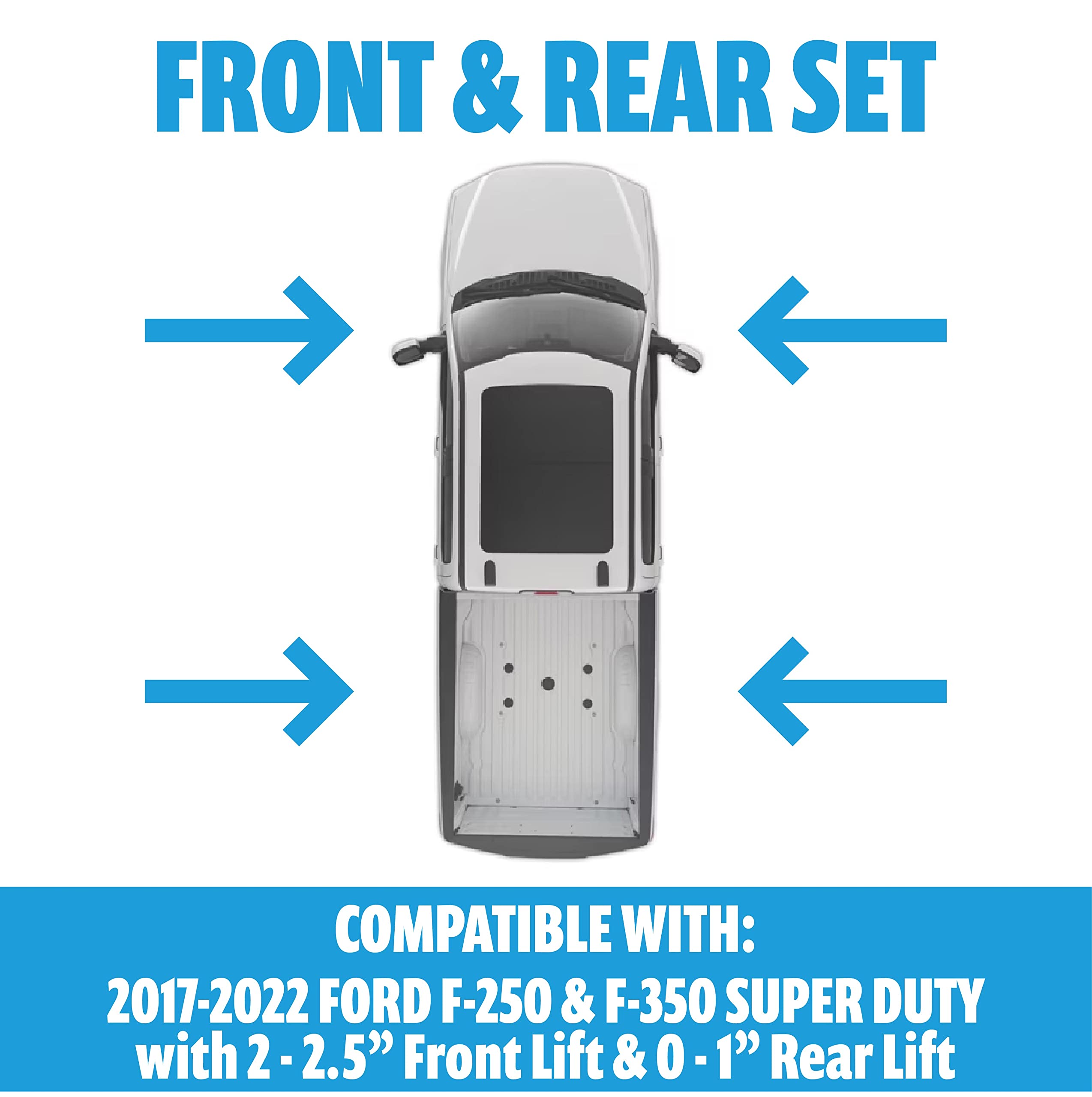 Trends-Auto Bilstein 5100 Series Set Of Front & Rear Shocks Fits 2017-2024 Ford F250 F350 Super Duty With 2-2.5 Inch Front Lift And 0-1 Inch Rear Lift | Includes Trendsauto Decal | 24-274951 24-274968